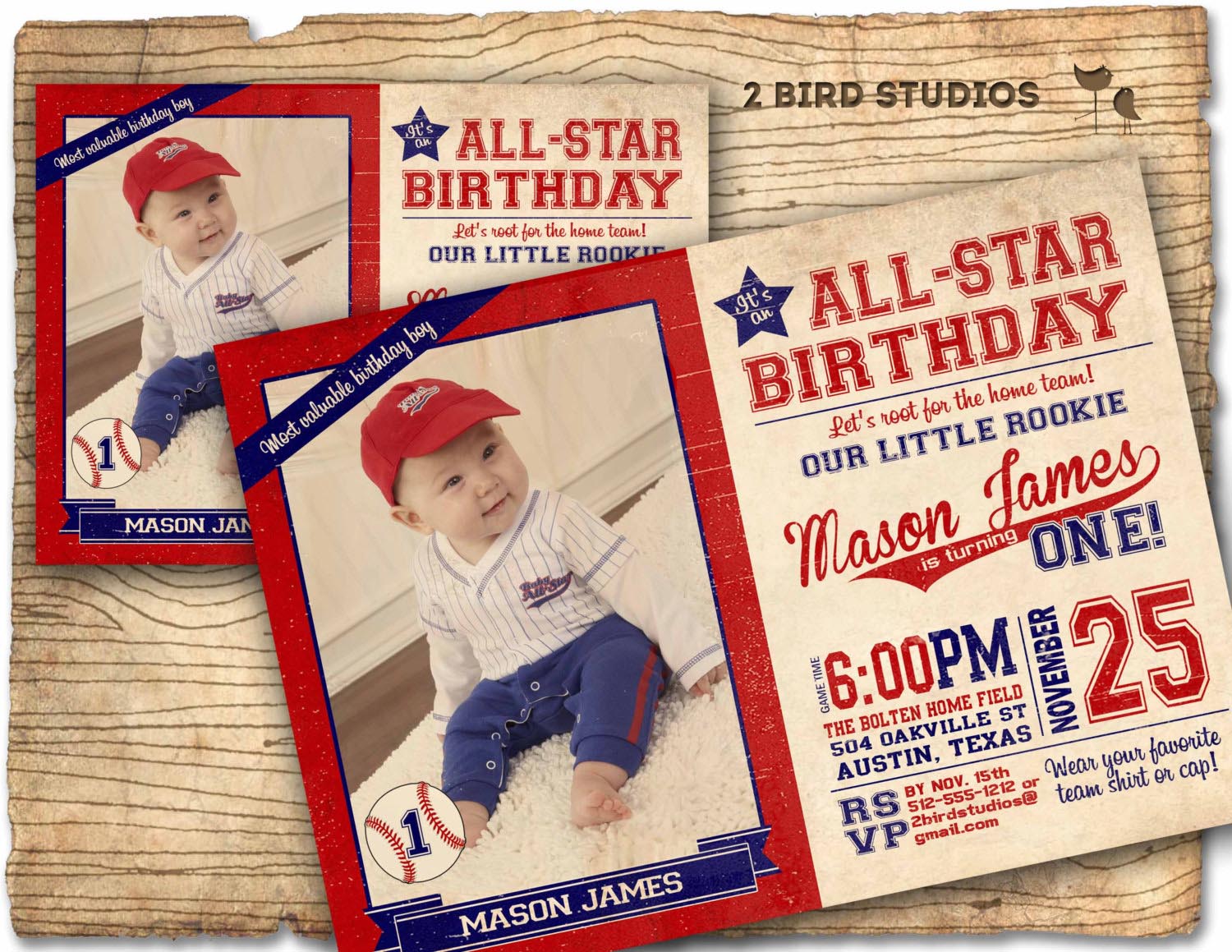 Baseball Themed Birthday Party Invitations